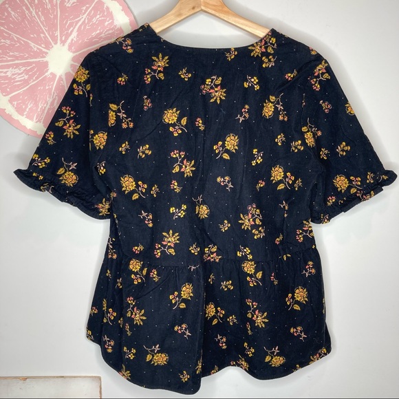 Madewell Corduroy Acorn Foulard Top size small - Picture 6 of 7